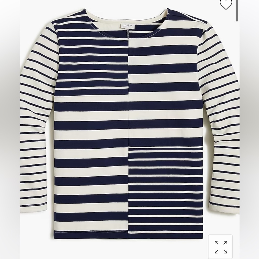 EUC J. Crew Factory navy striped long sleeved shirt